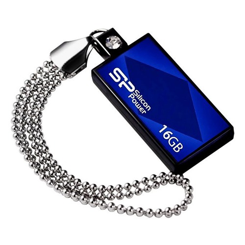 Флешка USB SILICON POWER Touch 810 16Гб, USB2.0, синий [sp016gbuf2810v1b]