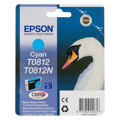 Картридж EPSON T0812, голубой [c13t11124a10]