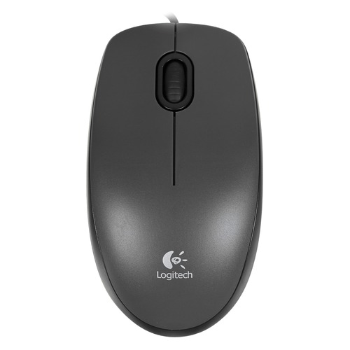 Мышь LOGITECH M100, оптическая, проводная, USB, черный и темно-серый [910-005003]