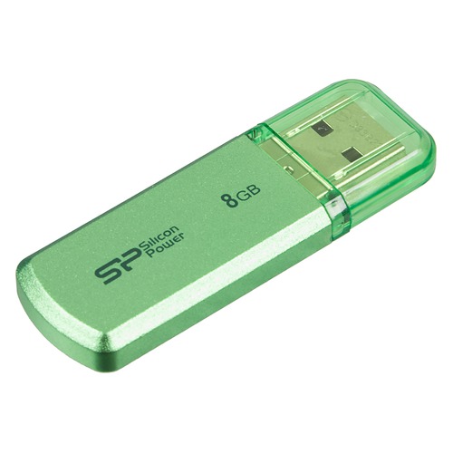 Флешка USB SILICON POWER Helios 101 8Гб, USB2.0, зеленый [sp008gbuf2101v1n]