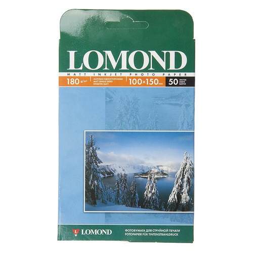 Бумага Lomond 0102063 10x15/180г/м2/50л./белый матовое для струйной печати