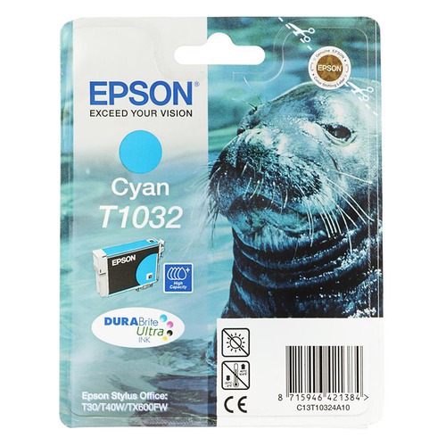 Картридж EPSON T1032, голубой [c13t10324a10]