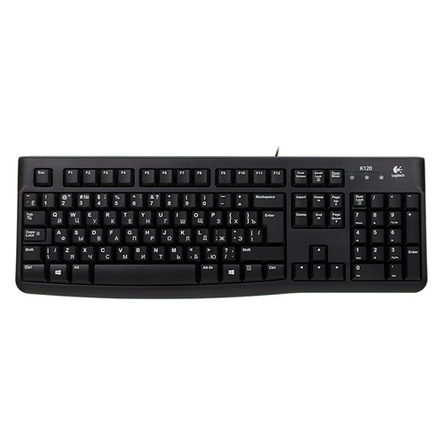 Клавиатура LOGITECH K120 EER, USB, черный [920-002506]