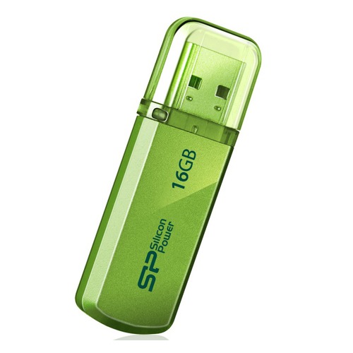 Флешка USB SILICON POWER Helios 101 16Гб, USB2.0, зеленый [sp016gbuf2101v1n]