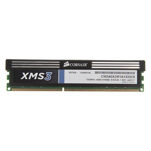 Модуль памяти CORSAIR XMS3 CMX4GX3M1A1333C9 DDR3 - 4Гб 1333, DIMM, Ret