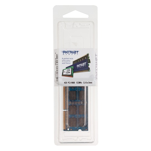 Модуль памяти PATRIOT PSD34G13332S DDR3 - 4Гб 1333, SO-DIMM, Ret