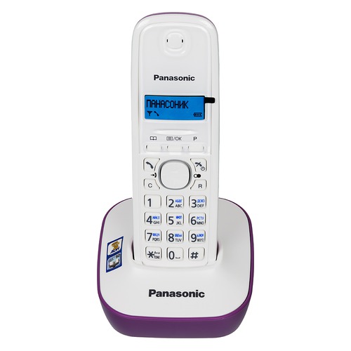 Радиотелефон PANASONIC KX-TG1611RUF, фиолетовый и белый