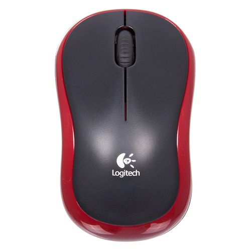 Мышь LOGITECH M185, оптическая, беспроводная, USB, красный [910-002240]