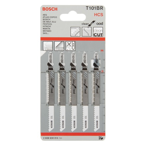 Набор пилок BOSCH T101BR HCS, по дереву, 5шт [2608630014]