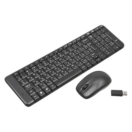 Комплект (клавиатура+мышь) LOGITECH MK220, USB, беспроводной, черный [920-003169]