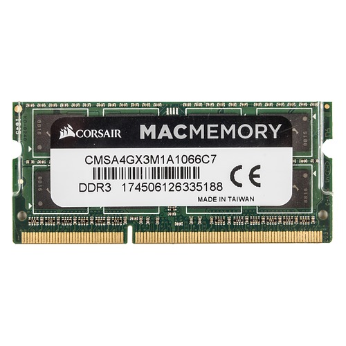 Модуль памяти CORSAIR CMSA4GX3M1A1066C7 DDR3 - 4Гб 1066, SO-DIMM, Ret