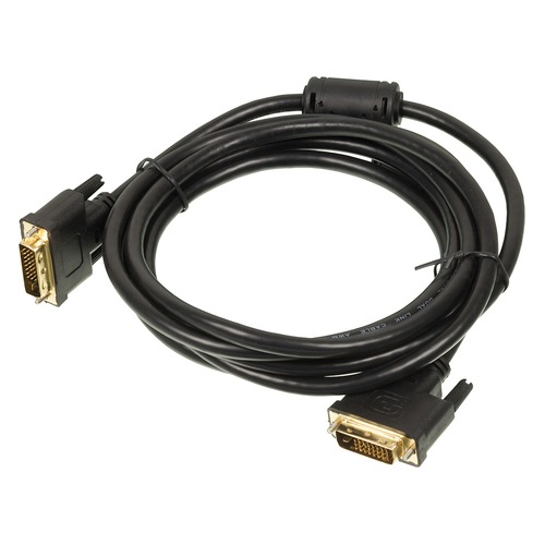 Кабель DVI DVI-D (m) - DVI-D (m), GOLD , ферритовый фильтр , 3м, черный