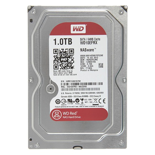 Жесткий диск WD Red WD10EFRX, 1Тб, HDD, SATA III, 3.5"