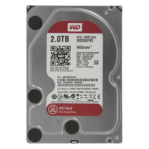 Жесткий диск WD Red WD20EFRX, 2Тб, HDD, SATA III, 3.5"