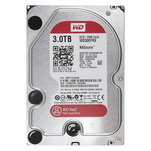 Жесткий диск WD Red WD30EFRX, 3Тб, HDD, SATA III, 3.5"