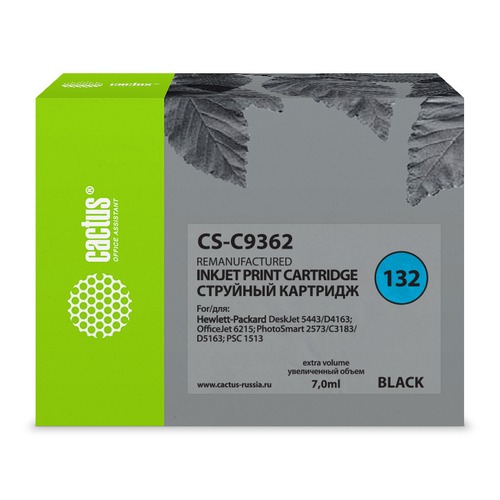 Картридж CACTUS CS-C9362, №132, черный