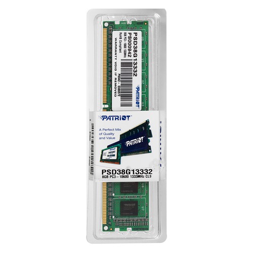 Модуль памяти PATRIOT PSD38G13332 DDR3 - 8Гб 1333, DIMM, Ret