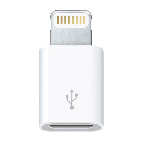 Адаптер APPLE MD820ZM/A, micro USB B (m), Lightning (m), белый