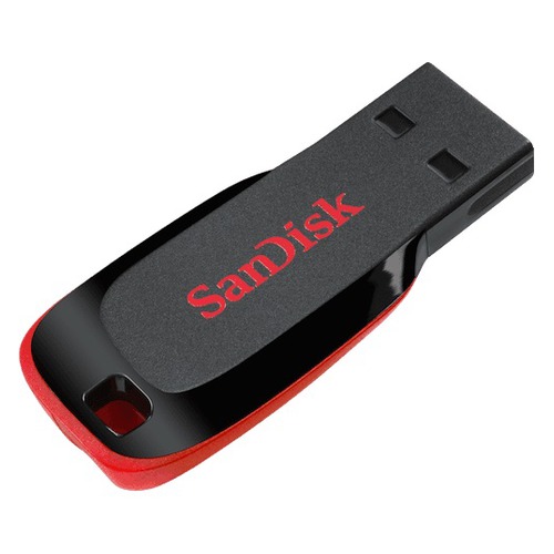 Флешка USB SANDISK Cruzer Blade 64Гб, USB2.0, черный и красный [sdcz50-064g-b35]
