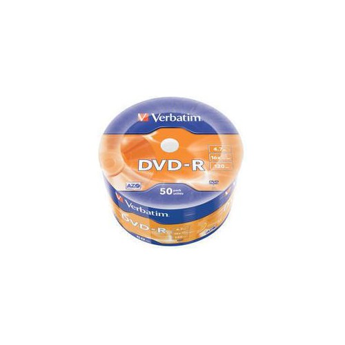Оптический диск DVD-R VERBATIM 4.7Гб 16x, 50шт., 43788, bulk