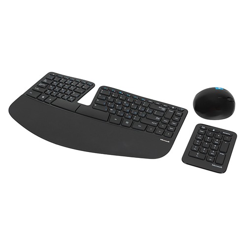 Комплект (клавиатура+мышь) MICROSOFT Sculpt Ergonomic, USB, беспроводной, черный [l5v-00017]