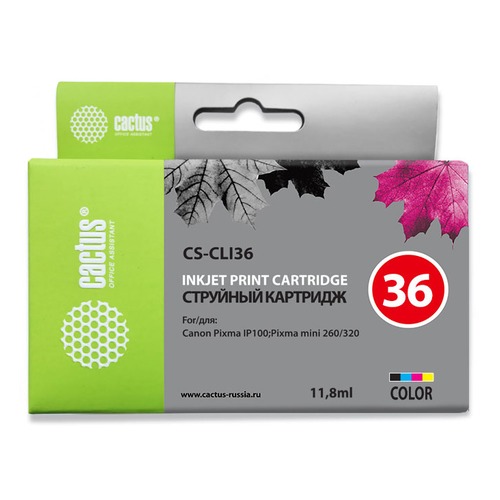 Картридж CACTUS CS-CLI36, многоцветный