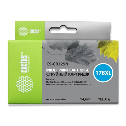 Картридж CACTUS CS-CB325N(CS-CB325), №178XL, желтый