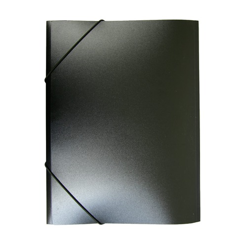 Папка на резинке Бюрократ -PR05BLCK A4 пластик кор.30мм 0.5мм черный 60 шт./кор.