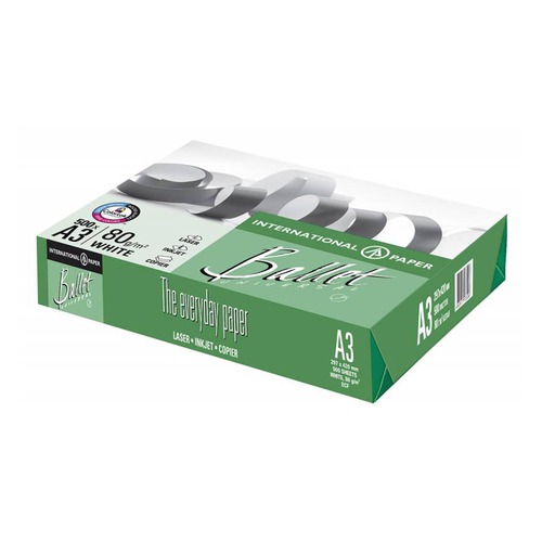 Бумага International Paper Ballet Universal A3/80г/м2/500л./белый CIE146% общего назначения(офисная) 5 шт./кор.