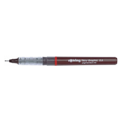 Ручка капиллярная Rotring Tikky Graphic (1904756) 0.5мм черные чернила 12 шт./кор.