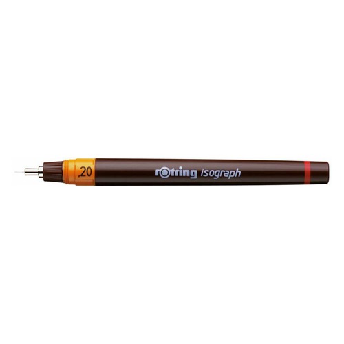 Изограф Rotring 1903397 0.2мм корпус бордовый пластик съемный пишущий узел/заправка тушь