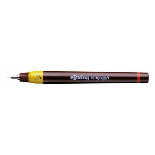 Изограф Rotring 1903400 0.35мм корпус бордовый пластик съемный пишущий узел/заправка тушь