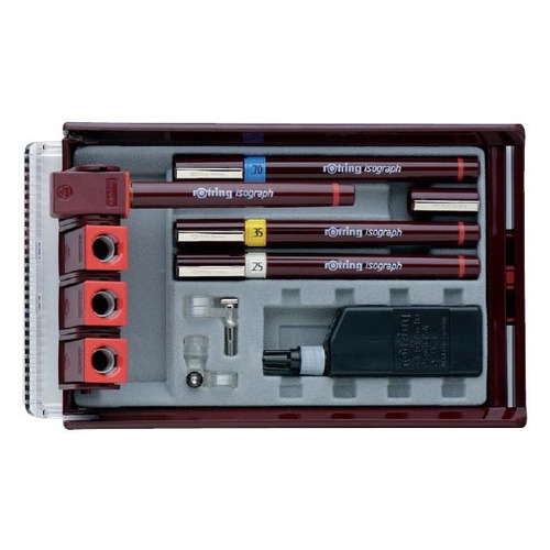 Набор изографов Rotring Comfort Set S0202940 в компл.:0.25/0.35/0.5/0.7мм/аксессуары