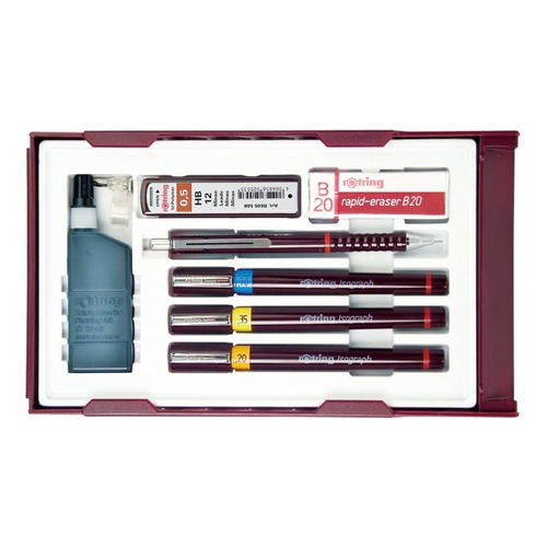 Набор изографов Rotring College Set S0699380 в компл.:0.25/0.35/0.5мм/аксессуары