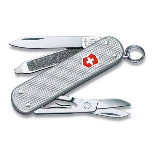 Складной нож VICTORINOX Classic Alox, 5 функций, 58мм, серебристый [0.6221.26-012]