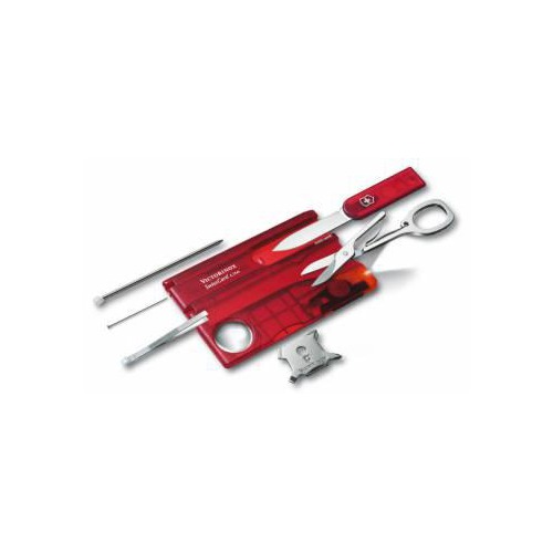 Швейцарская карта Victorinox SwissCard Lite (0.7300.T) красный полупрозрачный коробка подарочная