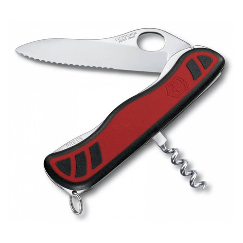 Складной нож VICTORINOX Sentinel OneHand, 3 функций, 111мм, красный / черный [0.8321.mwc]