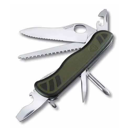 Складной нож VICTORINOX Military, 10 функций, 111мм, зеленый / черный