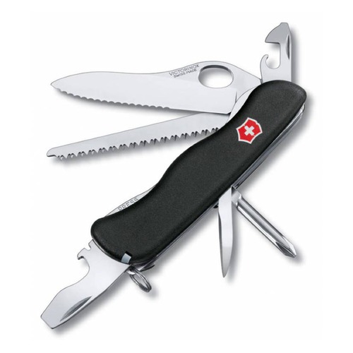 Складной нож VICTORINOX Trailmaster One Hand Wavy Edge, 12 функций, 111мм, черный [0.8463.mw3]