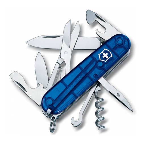 Складной нож VICTORINOX Climber, 14 функций, 91мм, синий полупрозрачный [1.3703.t2]