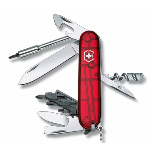 Складной нож VICTORINOX CyberTool S, 27 функций, 91мм, красный полупрозрачный [1.7605.t]