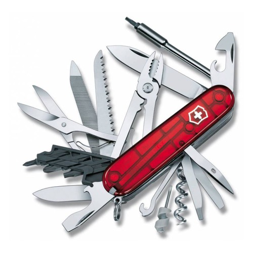 Складной нож VICTORINOX CyberTool L, 39 функций, 91мм, красный полупрозрачный [1.7775.t]