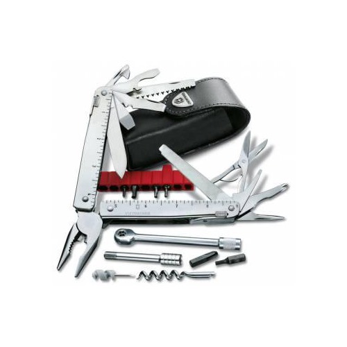 Мультитул VICTORINOX SwissTool X Plus Ratchet, 40 функций, серебристый [3.0339.l]