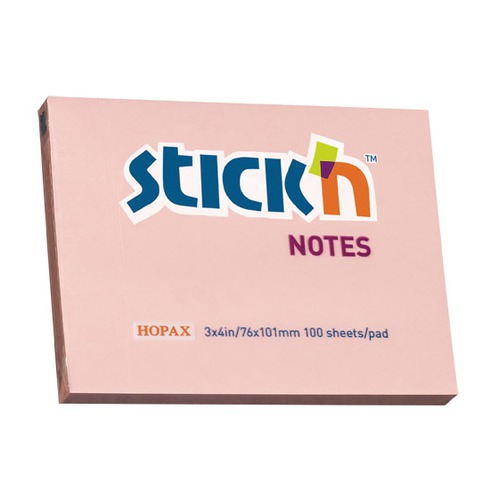 Блок самоклеящийся бумажный Stickn 21151 76x101мм 100лист. 70г/м2 пастель розовый 12 шт./кор.