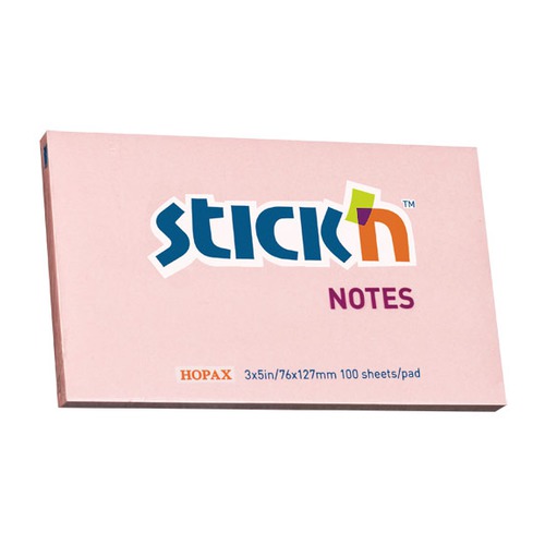 Блок самоклеящийся бумажный Stickn 21154 76x127мм 100лист. 70г/м2 пастель розовый 12 шт./кор.