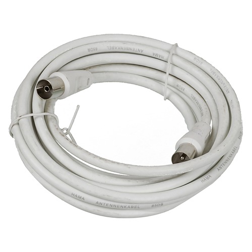 Кабель антенный HAMA H-11905, Coax (m) - Coax (f) , 3м, белый [00011905]