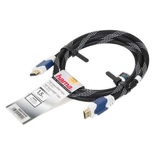 Кабель аудио-видео HAMA H-11910, HDMI (m) - HDMI (m) , ver 1.4, 1.5м, GOLD черный [00011910]