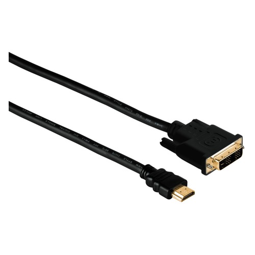 Кабель HAMA DVI-D (m) - HDMI (m), GOLD , 2м, черный [00034033]