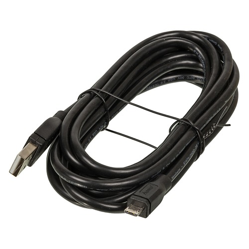 Кабель HAMA H-54589, USB A(m), micro USB B (m), 3м, черный [00054589]