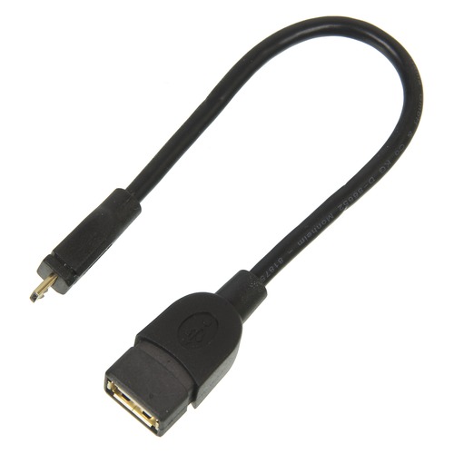 Кабель HAMA USB A(f), micro USB B (m), 0.15м, черный [00078426]